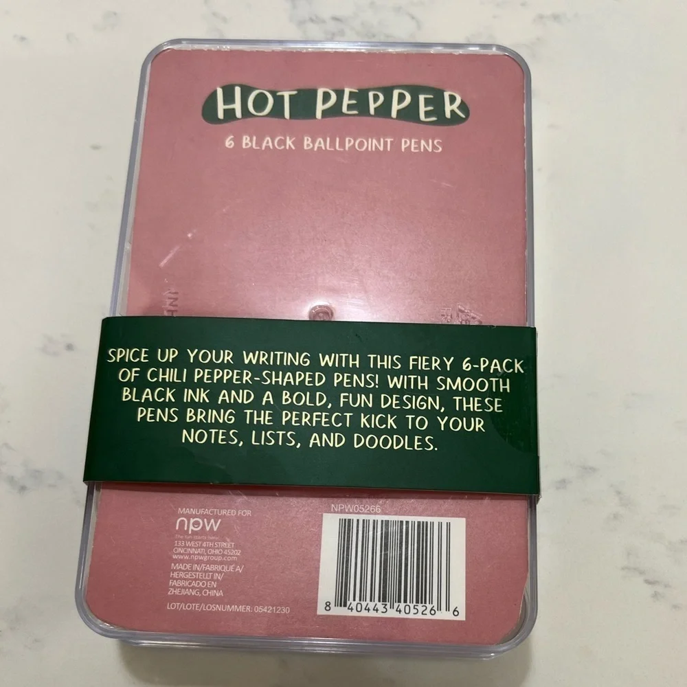 Hot Pepper Black Ballpoint Pens Set